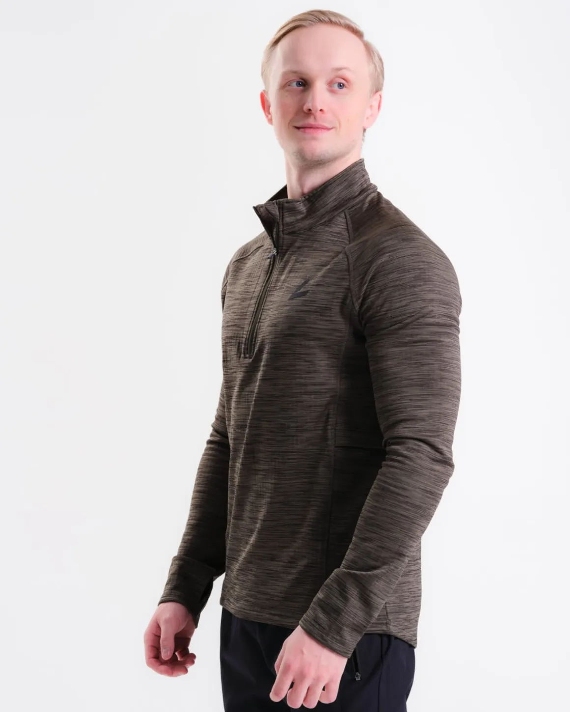 Core Run Half Zip M Green Forest Marl
