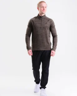 Core Run Half Zip M Green Forest Marl
