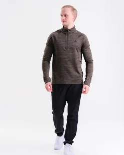 Core Run Half Zip M Green Forest Marl