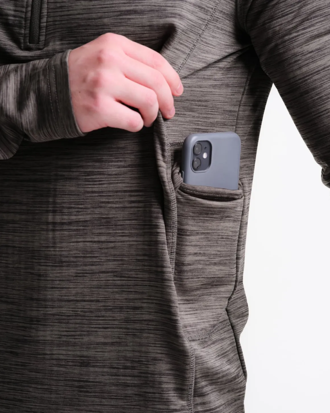 Core Run Half Zip M Green Forest Marl
