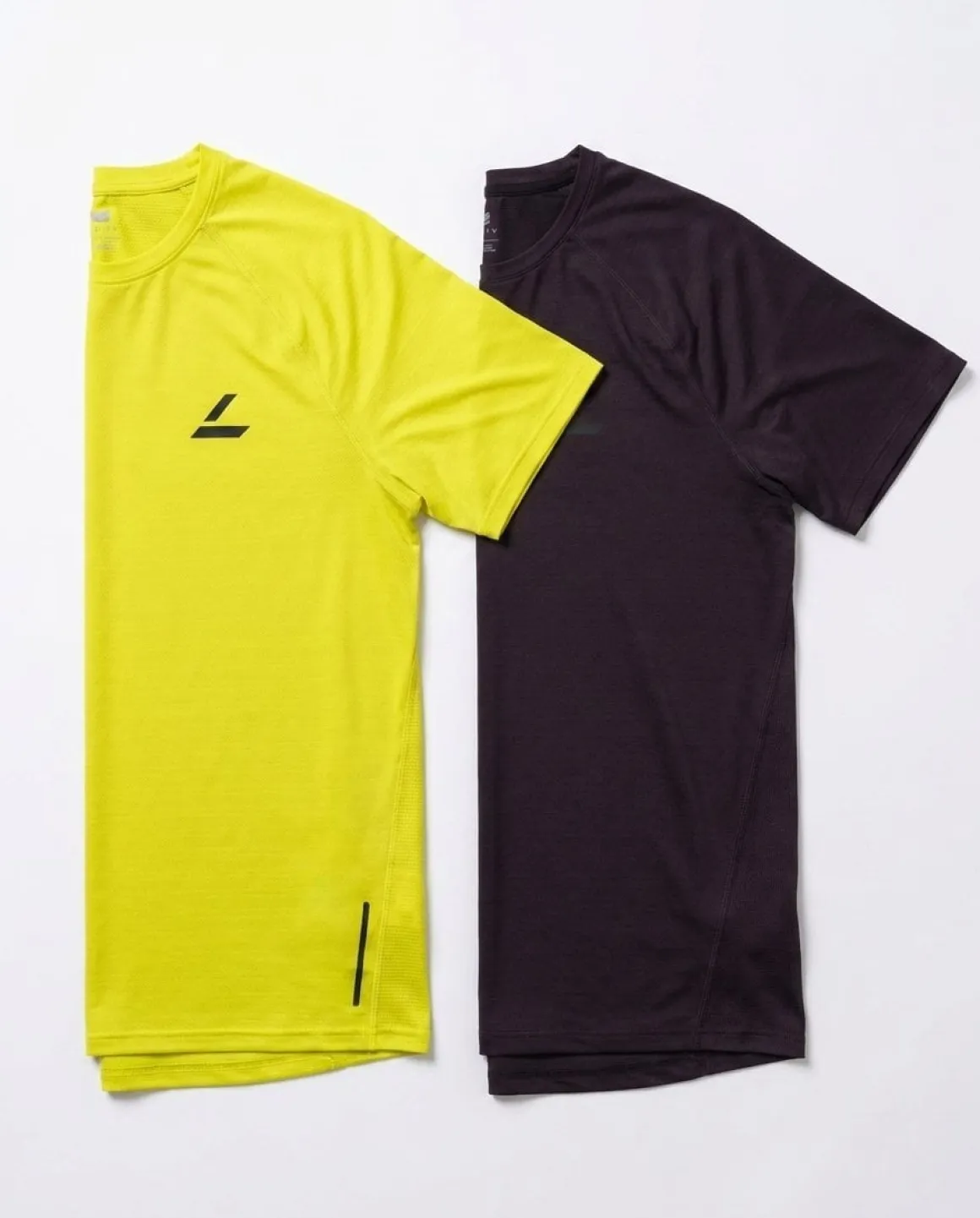 Core Run Tee M Yellow+Black 2-PACK