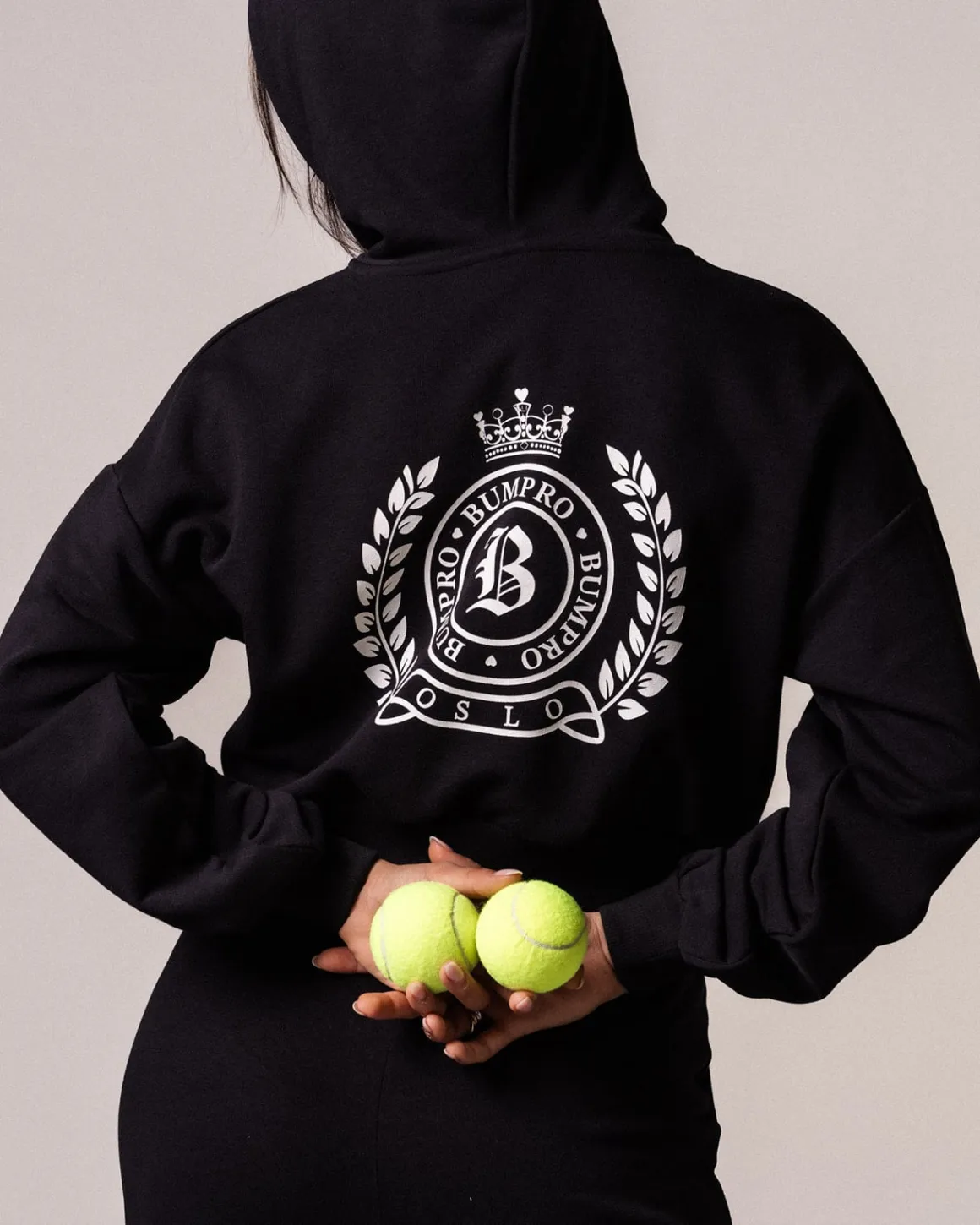 Cropped Hoodie Loopback Black