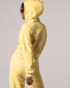 Cropped Hoodie Loopback Yellow Lemon