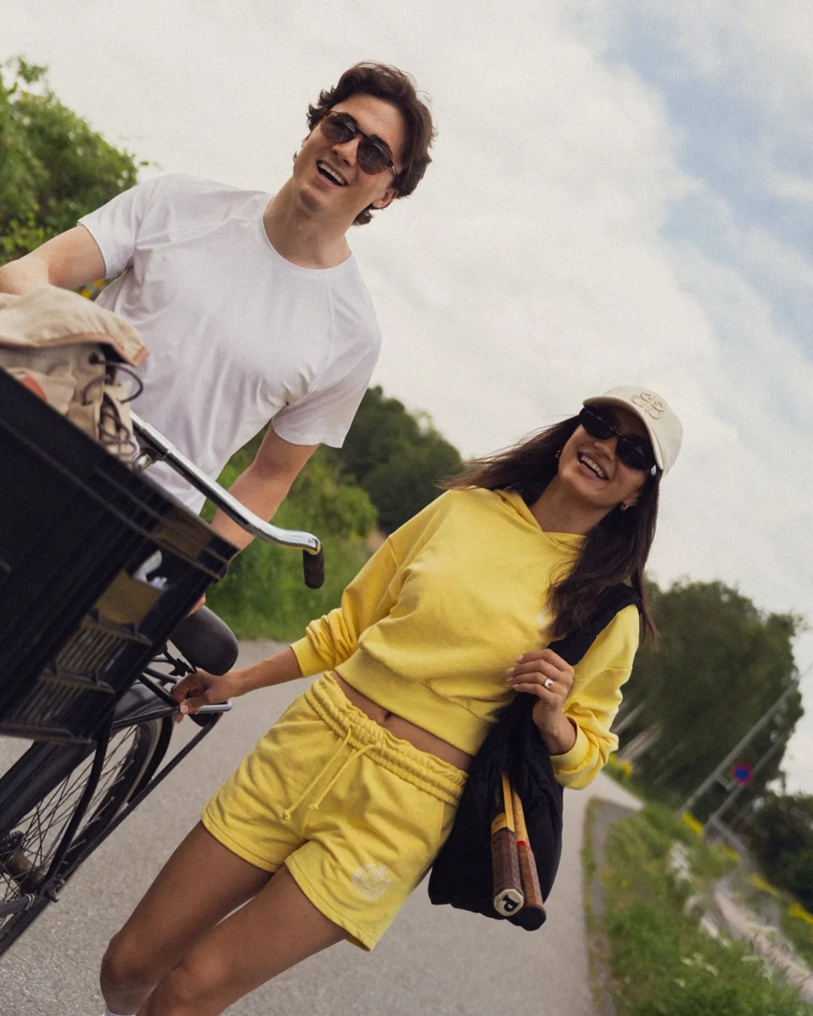 Cropped Hoodie Loopback Yellow Lemon