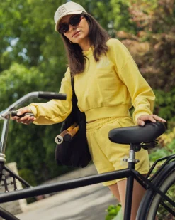 Cropped Hoodie Loopback Yellow Lemon