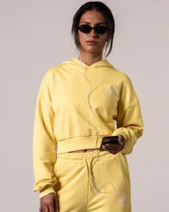 Cropped Hoodie Loopback Yellow Lemon