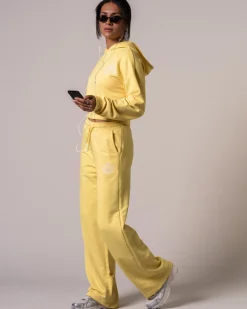 Cropped Hoodie Loopback Yellow Lemon