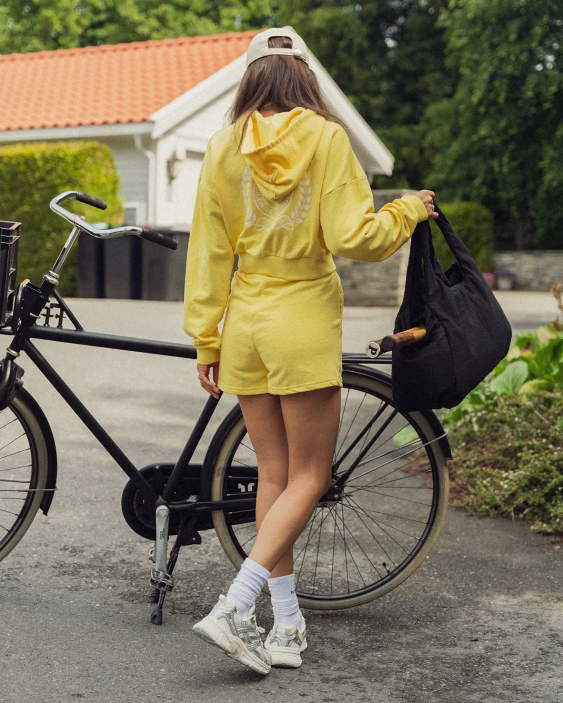 Cropped Hoodie Loopback Yellow Lemon