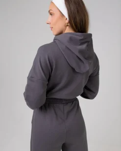 Cropped Zip Hoodie Grey/Trashed