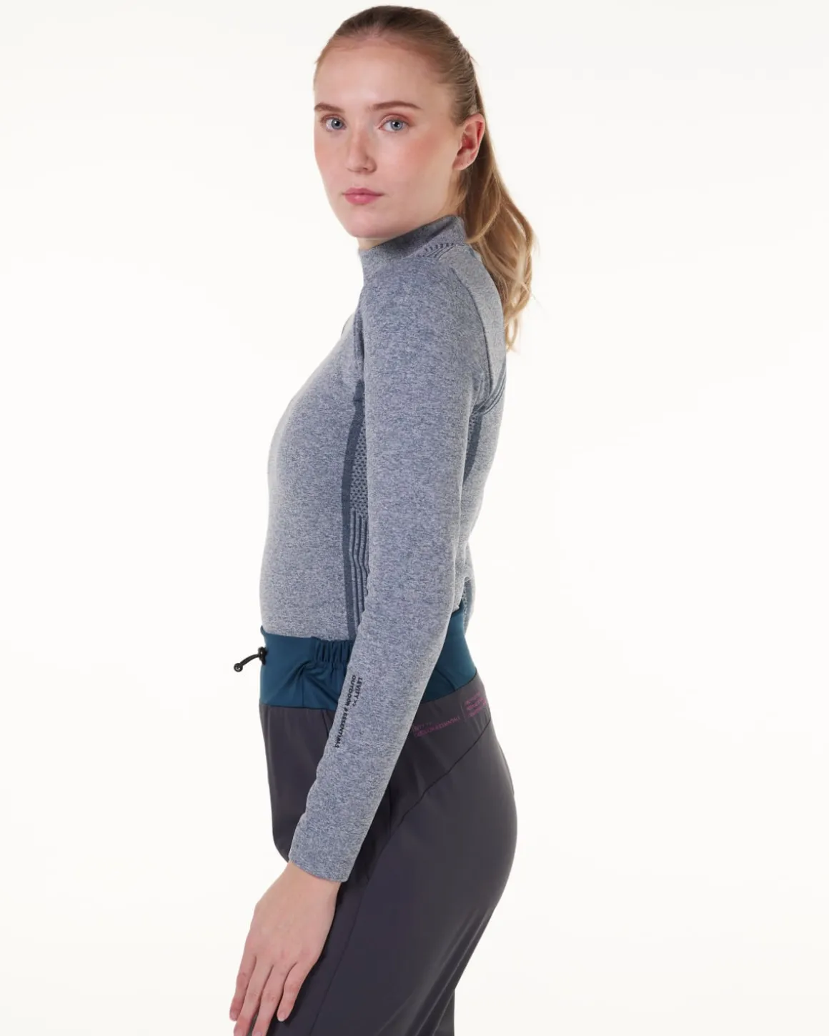 Dry Ctrl Seamless LS Blue Melange