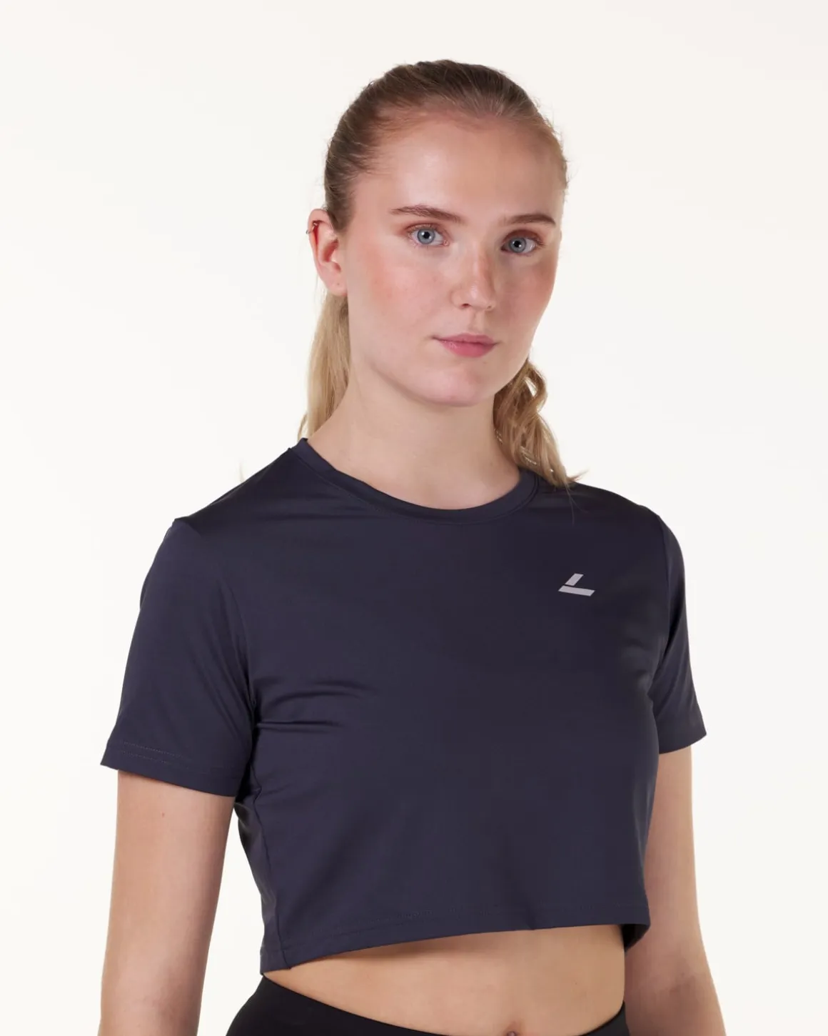 Essential Crop T-shirt Blue Ink