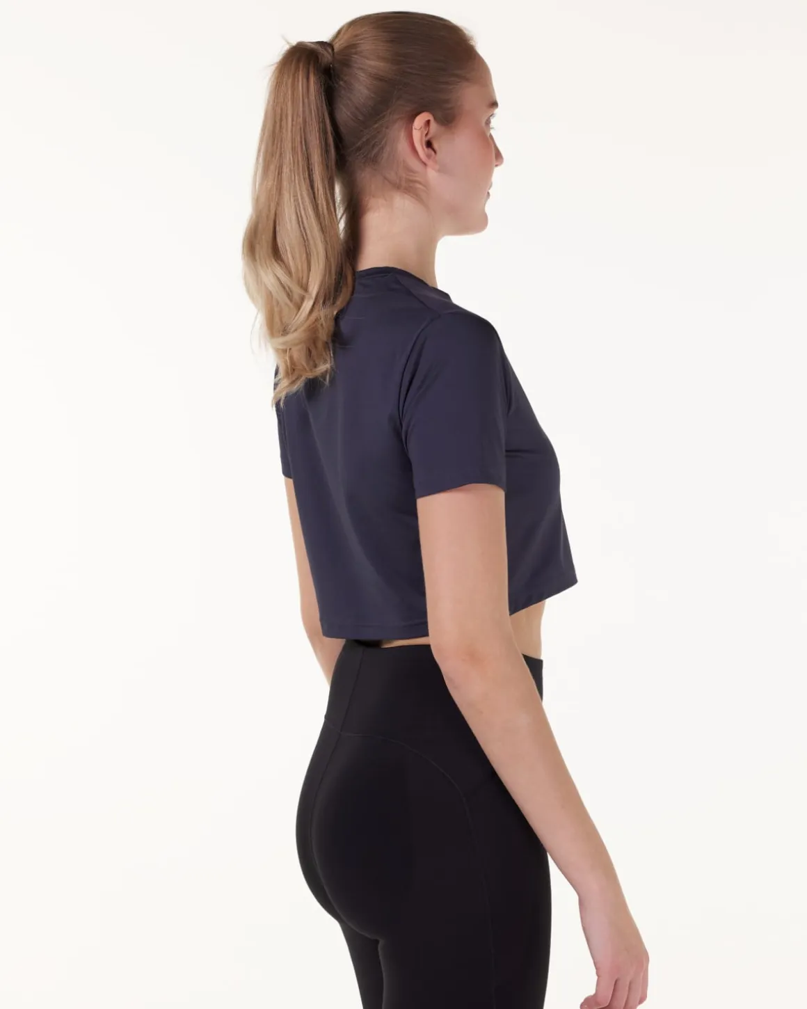 Essential Crop T-shirt Blue Ink
