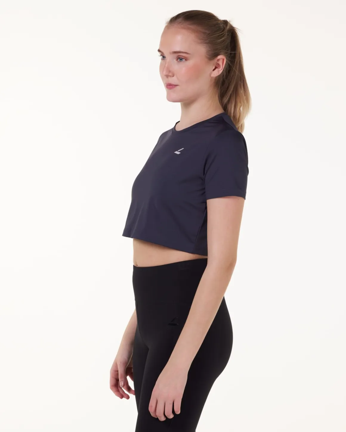 Essential Crop T-shirt Blue Ink