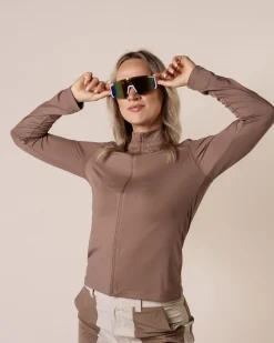 Essential Full Zip Jacket Beige Fossil