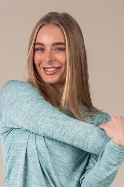 Essential Marl Long Sleeve Blue Turquoise