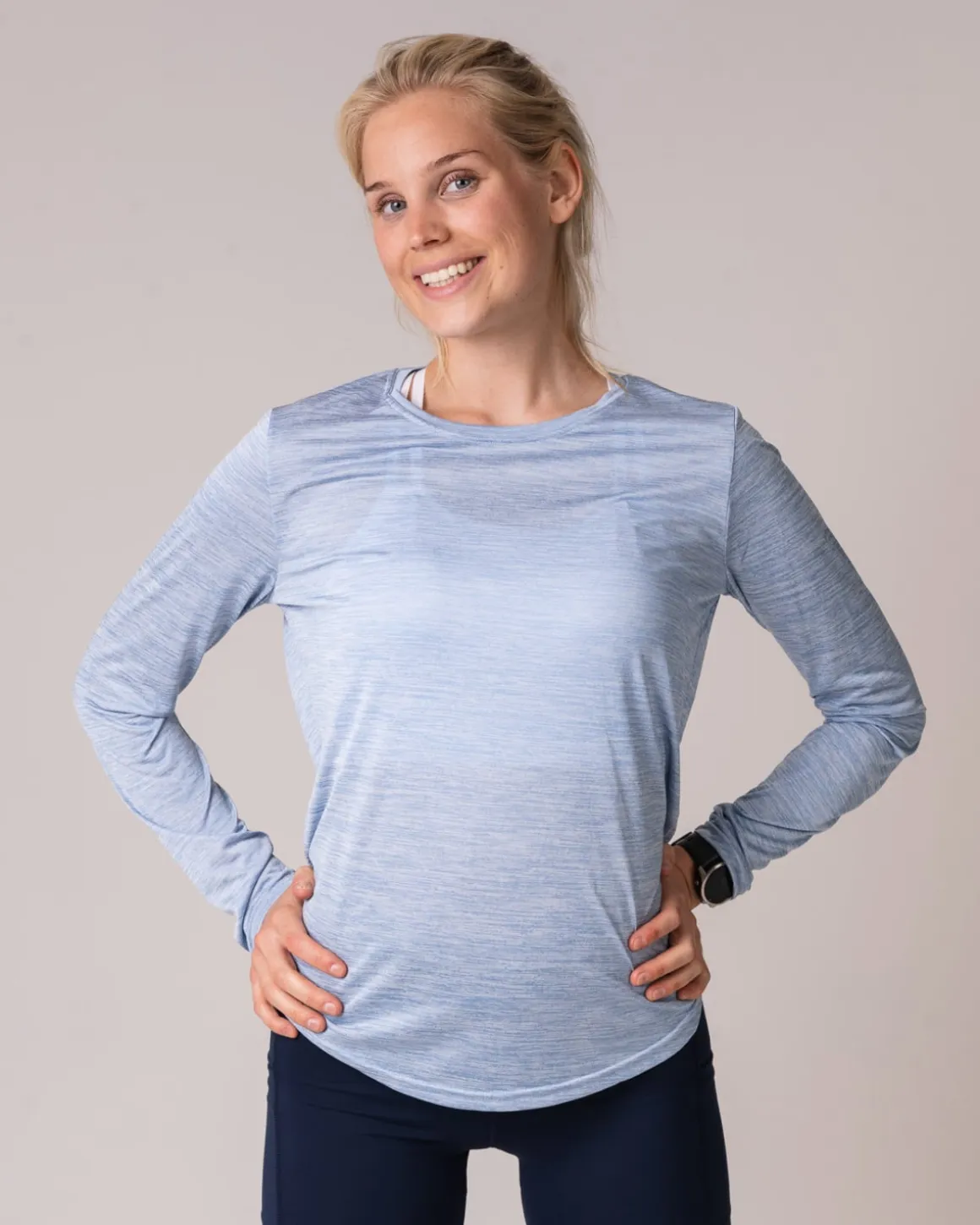 Essential Marl Long Sleeve Blue Airy Marl