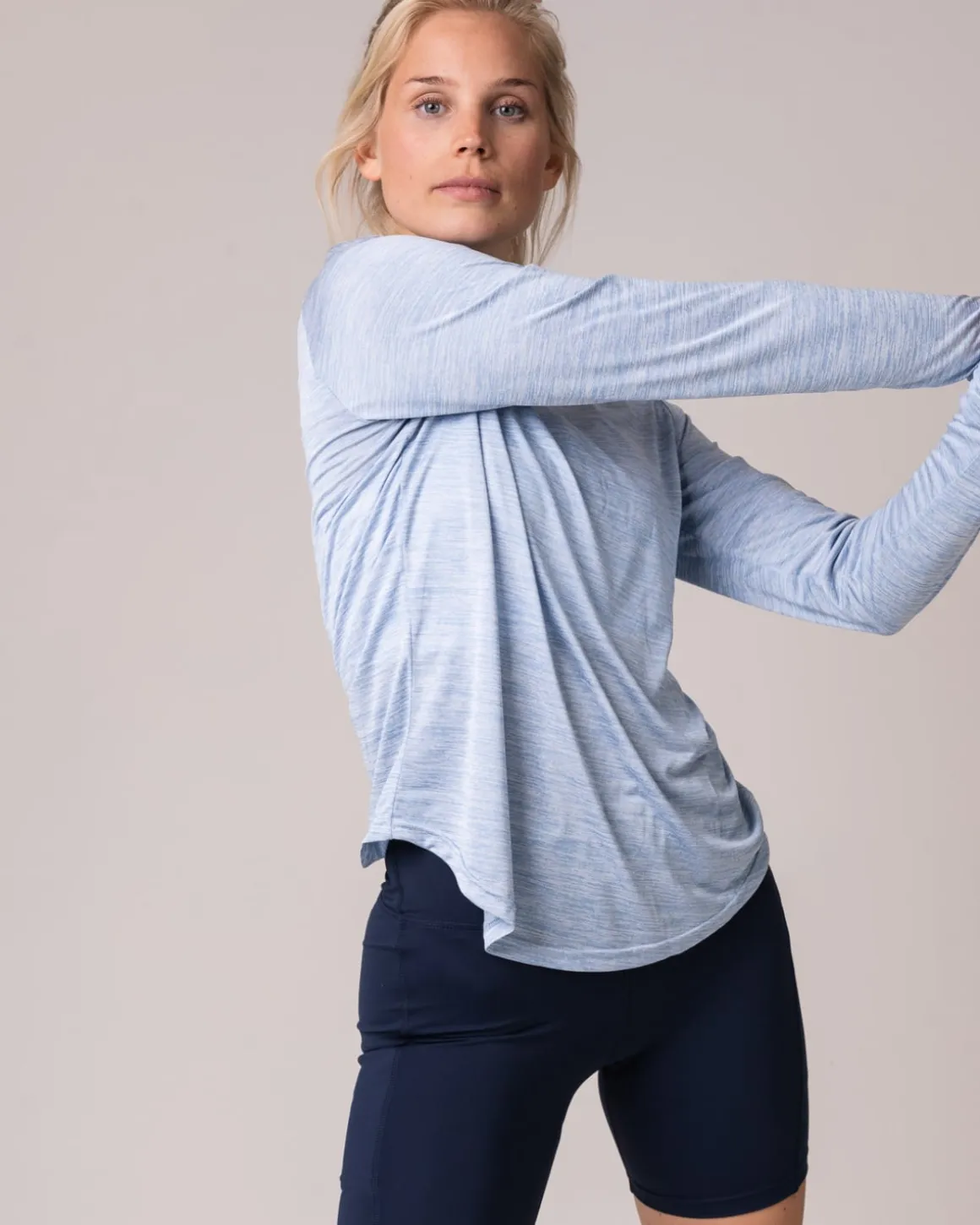 Essential Marl Long Sleeve Blue Airy Marl