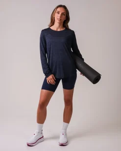 Essential Marl Long Sleeve Blue Navy Marl