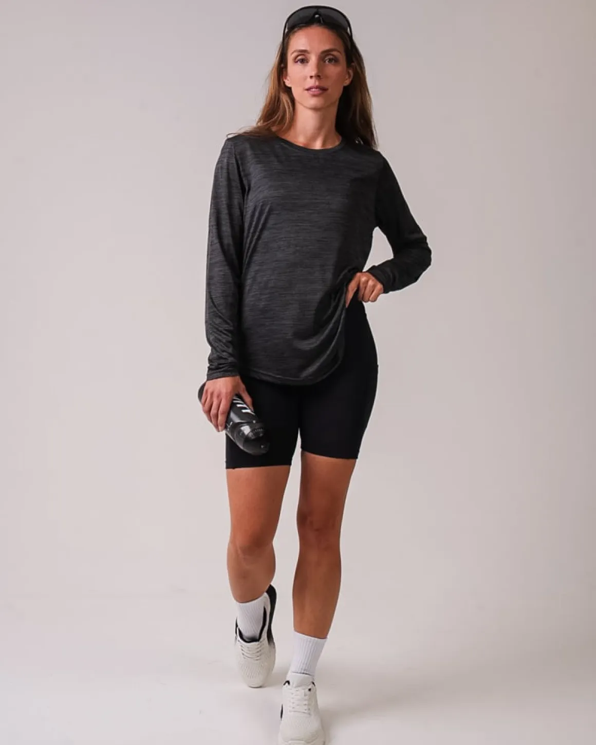 Essential Marl Long Sleeve Dark Grey Marl