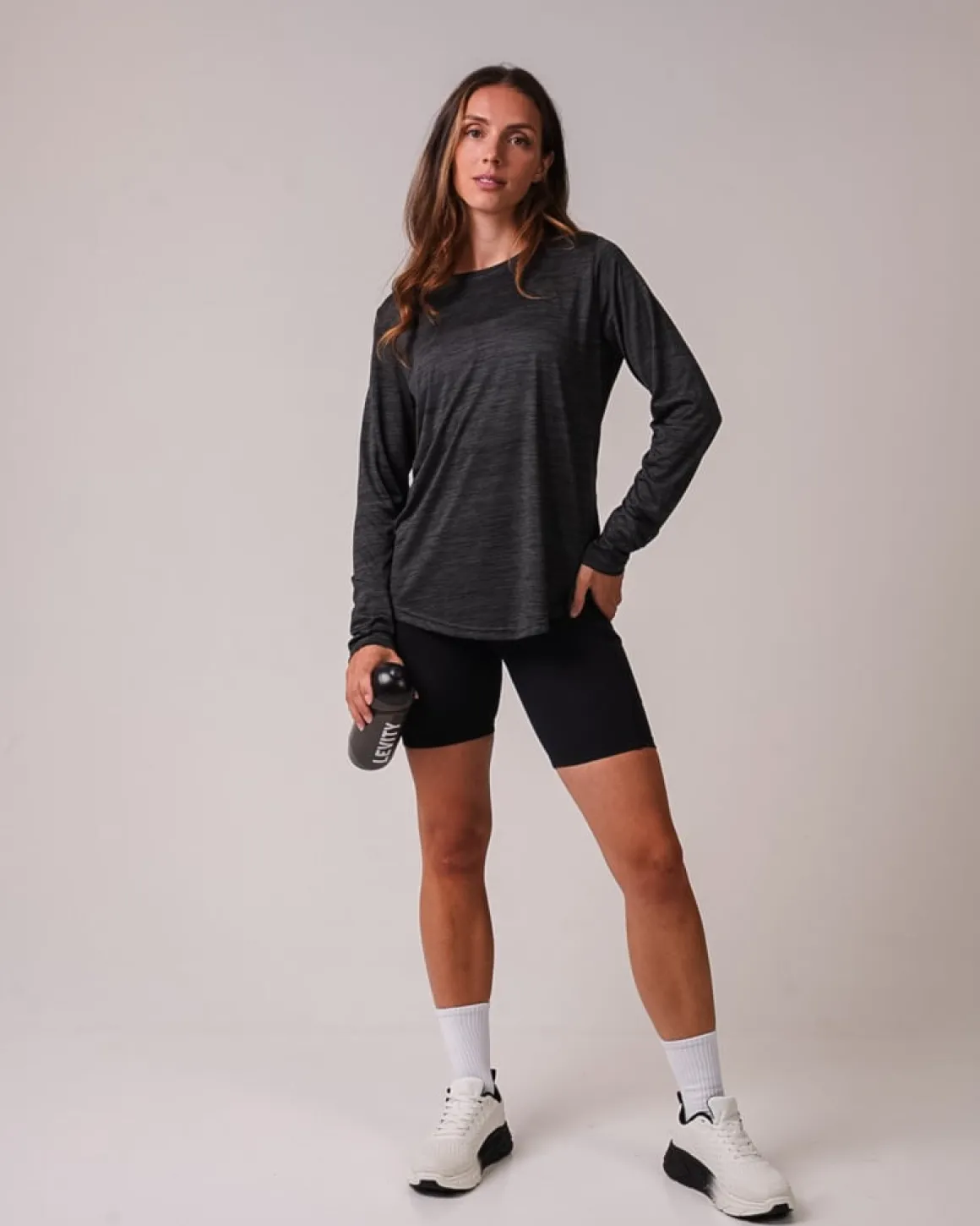 Essential Marl Long Sleeve Dark Grey Marl