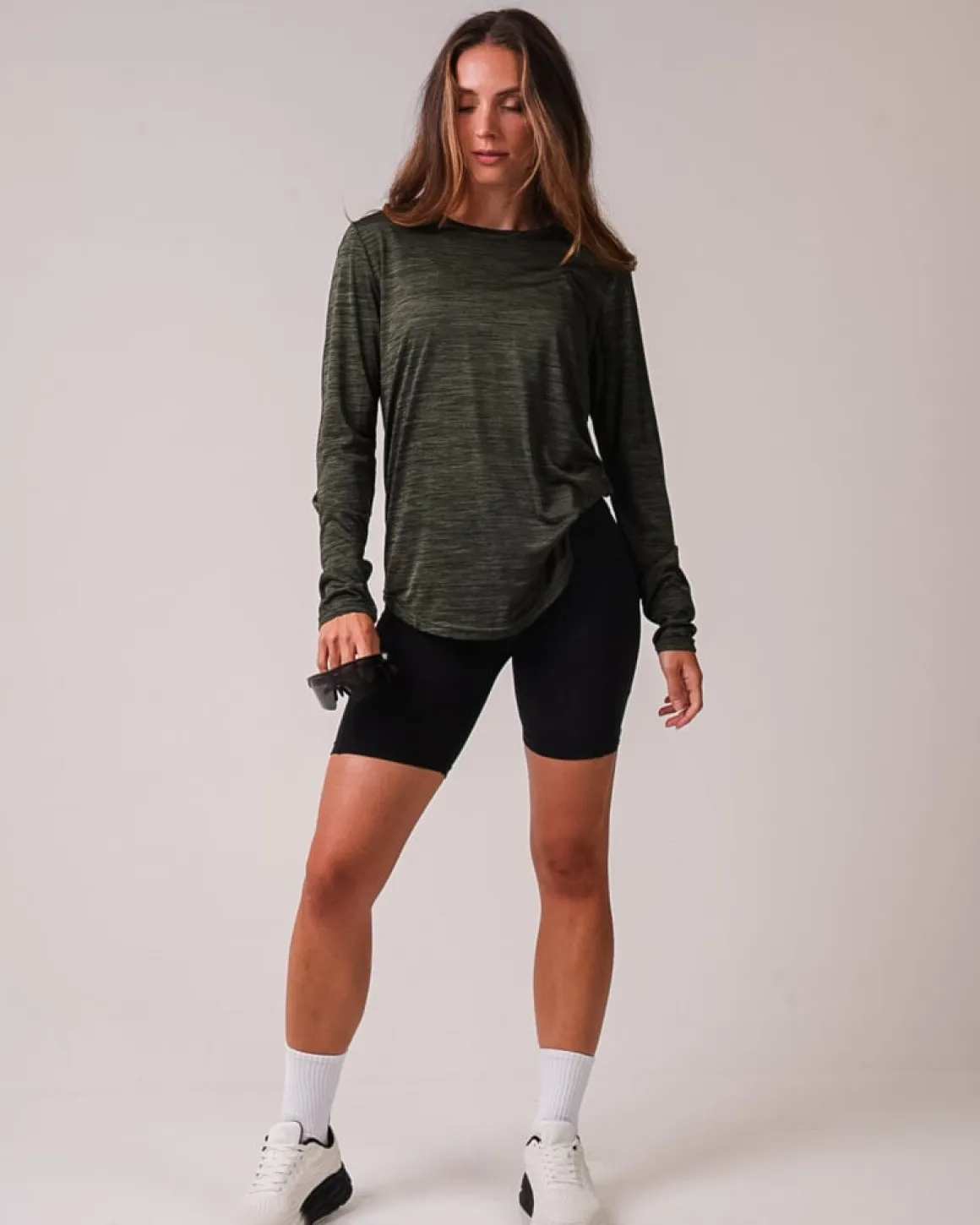 Essential Marl Long Sleeve Green Forest Marl