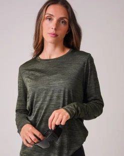 Essential Marl Long Sleeve Green Forest Marl
