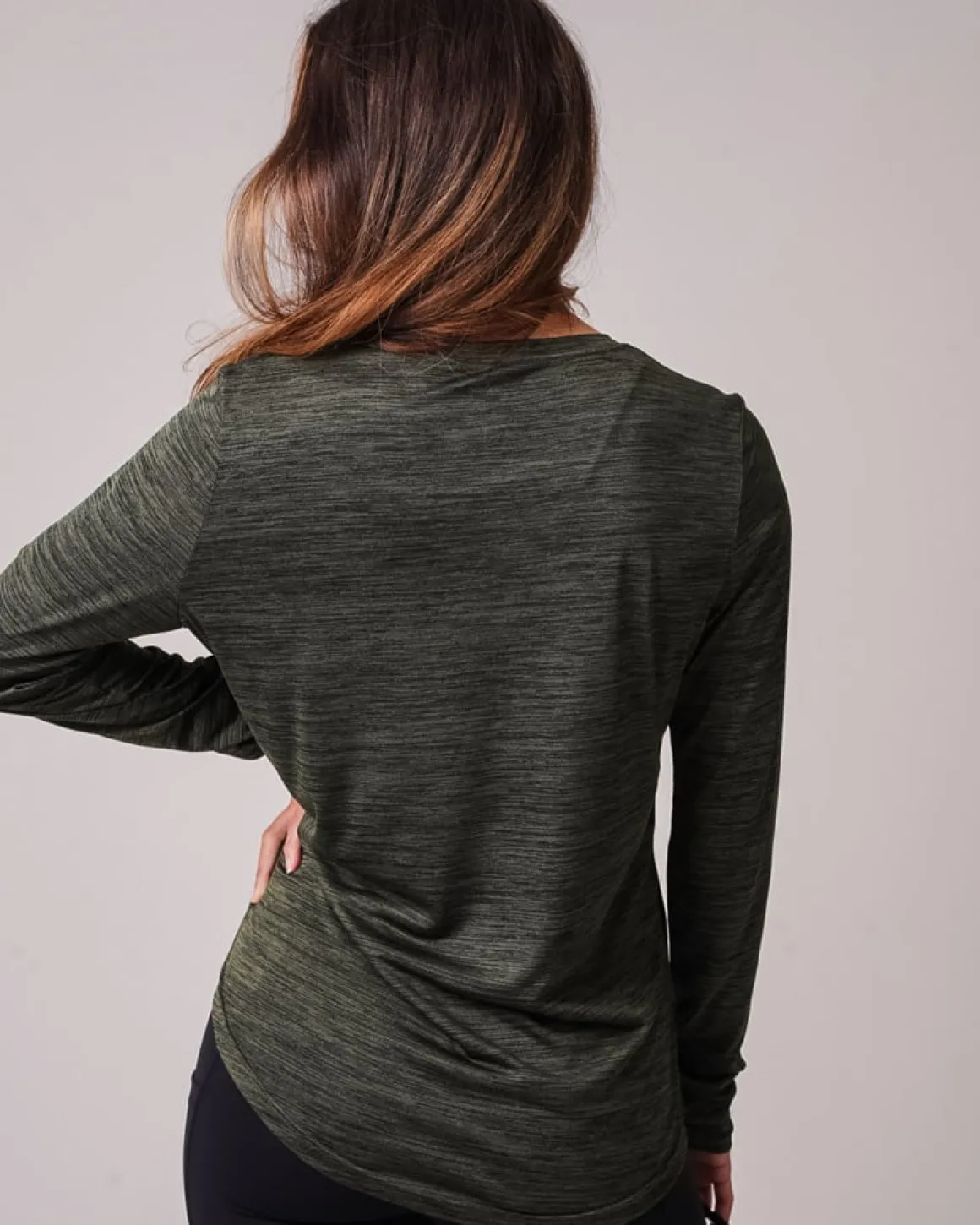 Essential Marl Long Sleeve Green Forest Marl