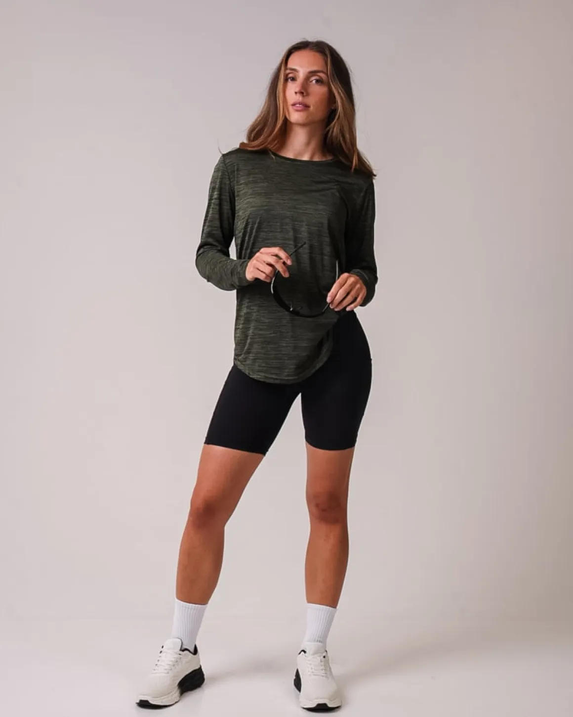 Essential Marl Long Sleeve Green Forest Marl