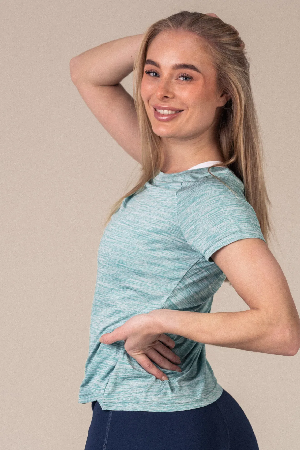 Essential Marl T-shirt Blue Turquoise