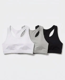 Essential Medium Support Bra White/Grey/Black 3-PACK
