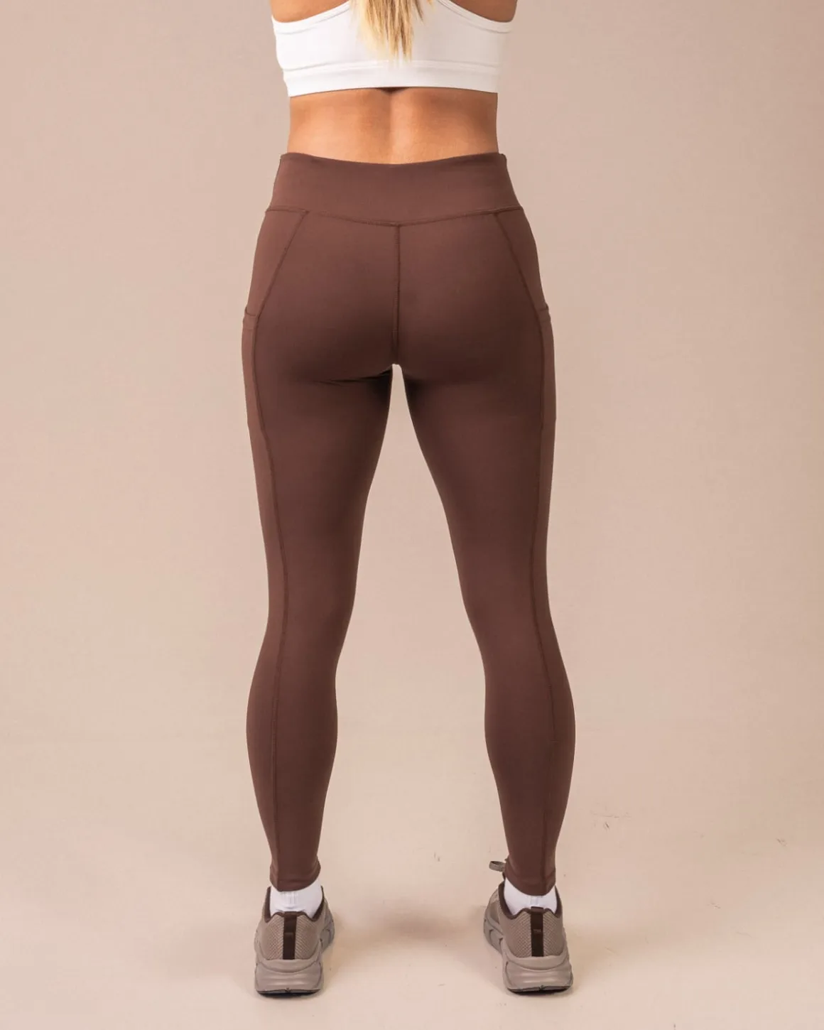 Essential 1/4 Zip + Second Skin Pocket Tights Brown Pine SET