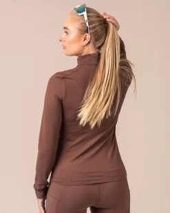 Essential 1/4 Zip + Second Skin Pocket Tights Brown Pine SET