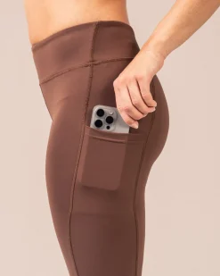 Essential 1/4 Zip + Second Skin Pocket Tights Brown Pine SET