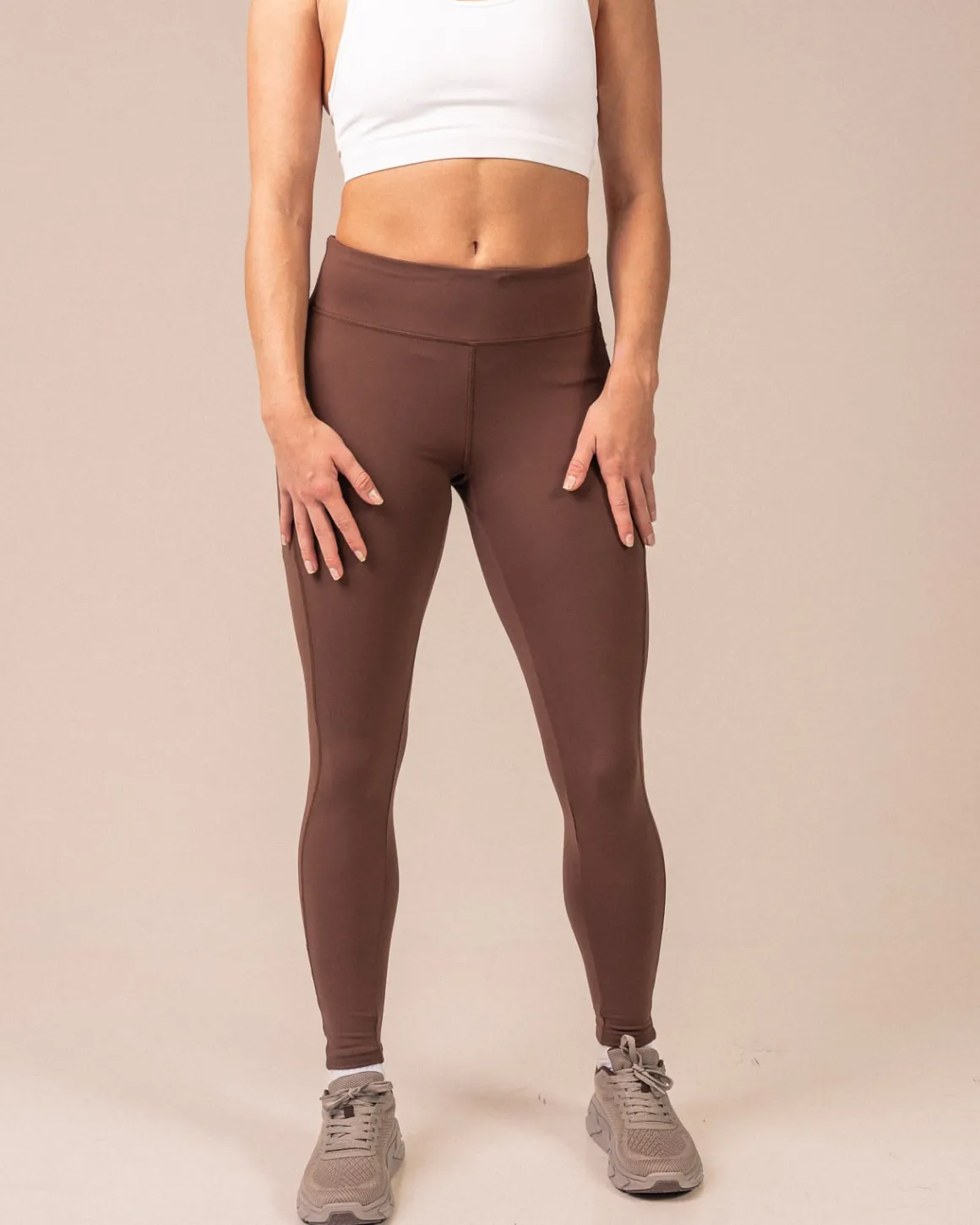 Essential 1/4 Zip + Second Skin Pocket Tights Brown Pine SET