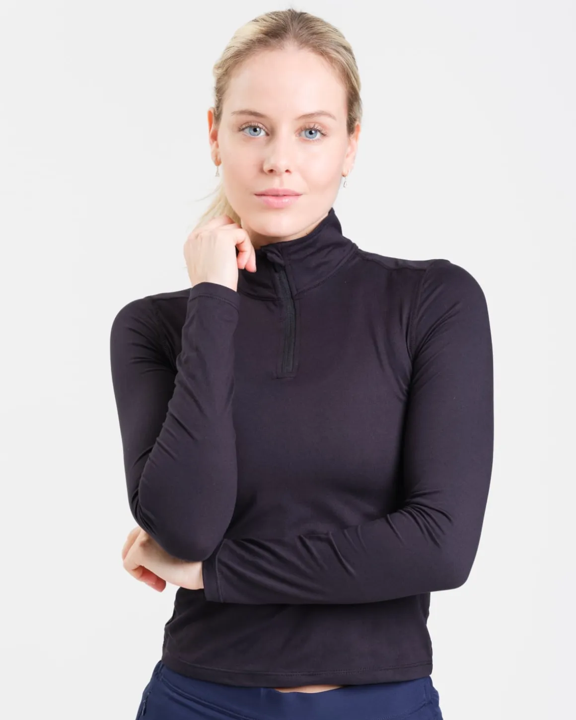 Essential 1/4 Zip Sweater Black Beauty