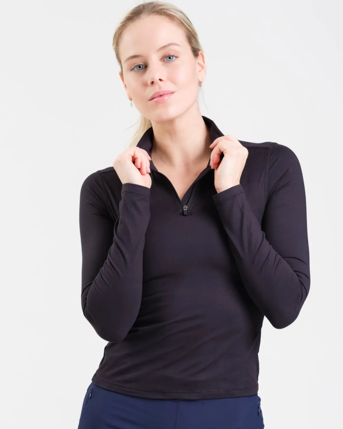 Essential 1/4 Zip Sweater Black Beauty