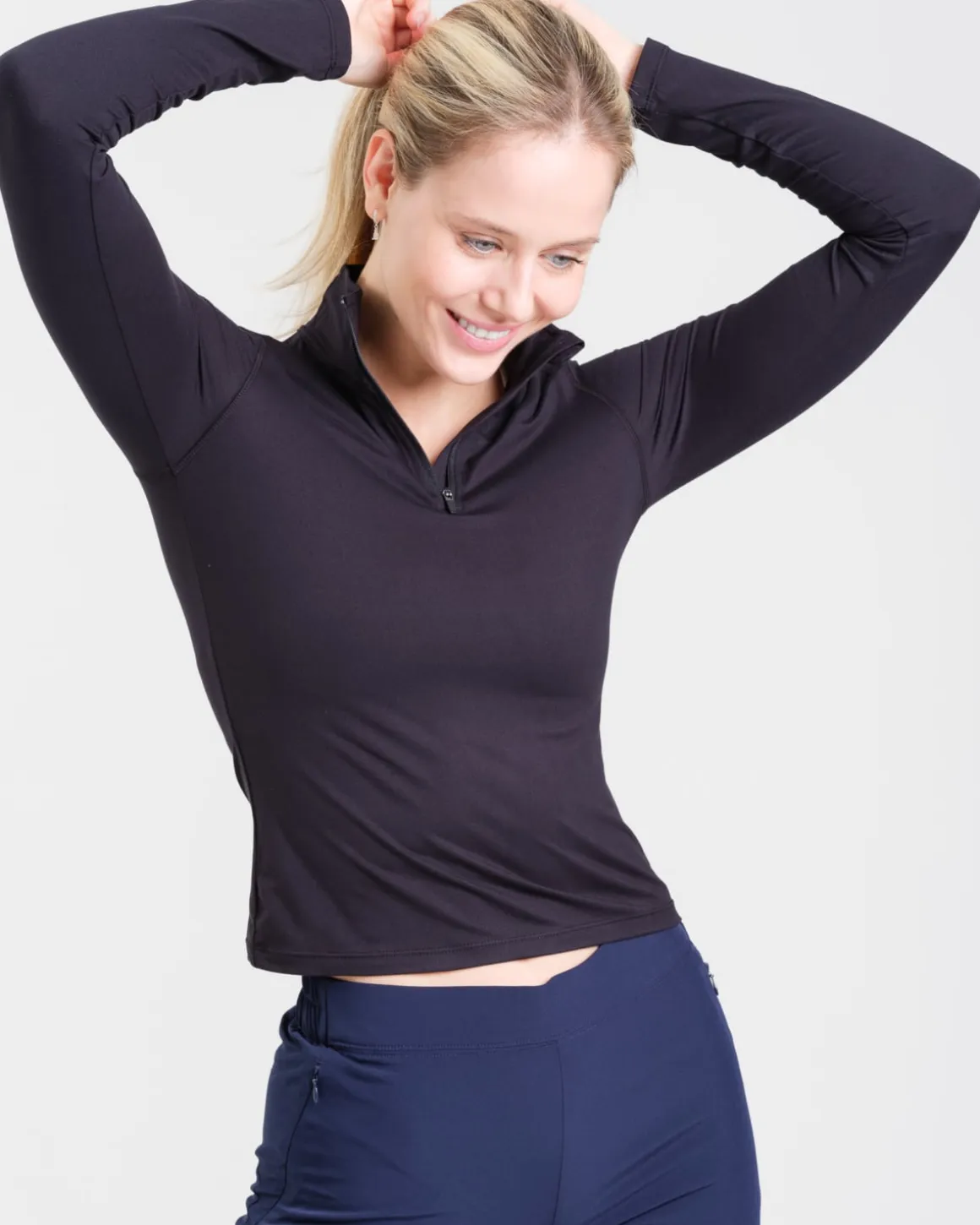 Essential 1/4 Zip Sweater Black Beauty
