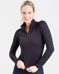 Essential 1/4 Zip Sweater Black Beauty