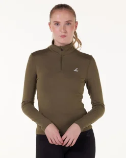 Essential 1/4 Zip Sweater Green Burnt