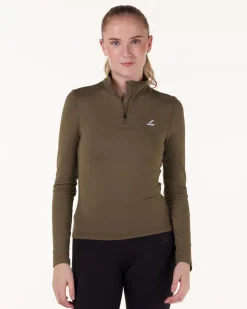 Essential 1/4 Zip Sweater Green Burnt