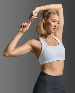 Form Racerback Medium Impact Bra White/White