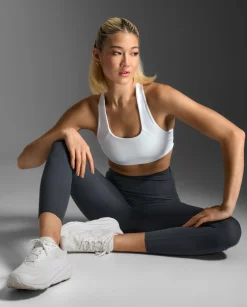 Form Racerback Medium Impact Bra White/White