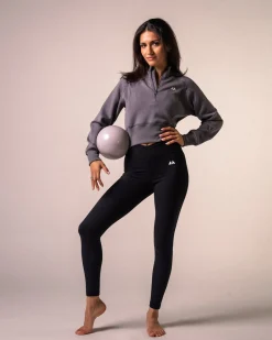 Half Zip Cropped Sweatshirt Castlerock Gray