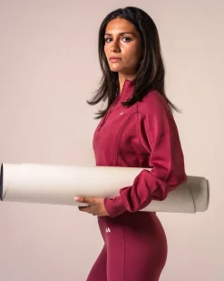 Half Zip Cropped Sweatshirt Dry Rose