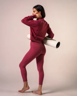 Half Zip Cropped Sweatshirt Dry Rose