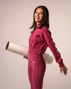 Half Zip Cropped Sweatshirt Dry Rose