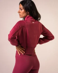 Half Zip Cropped Sweatshirt Dry Rose
