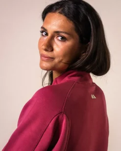 Half Zip Cropped Sweatshirt Dry Rose
