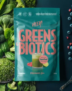 Heey! Greens & Biotics Superfood Raspberry Lime 300 g