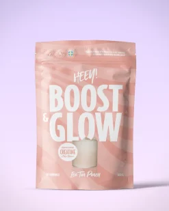 Heey! Vegan Plant Protein Vanilla 500g og Boost & Glow Creatine + Collegan Ice Tea Peach 300g